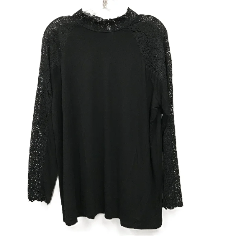 women's long sleeve tops with wrinkle-resistant fabricTop Long Sleeve By Torrid In Black, Size: 2x