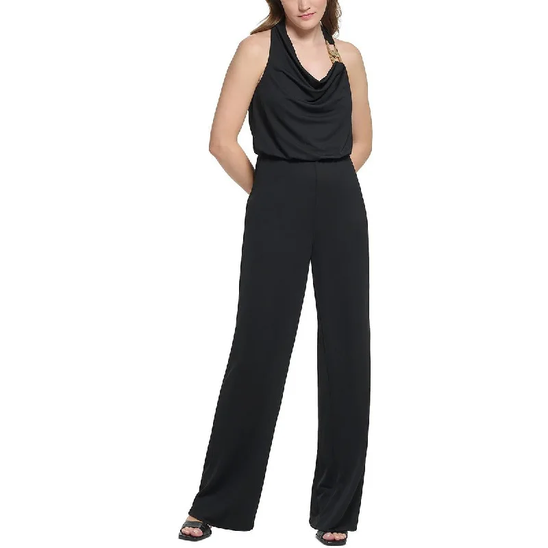 women's jumpsuits made of satinCalvin Klein Womens Chain Cowlneck Jumpsuit