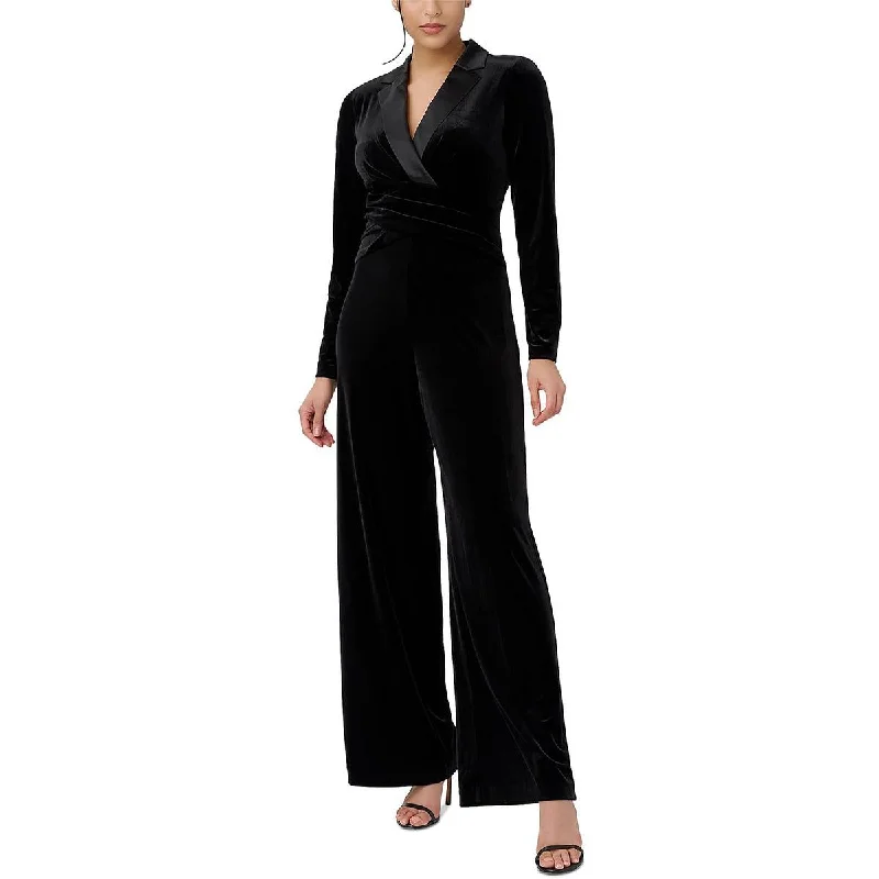 women's jumpsuits for runningAdrianna Papell Womens Velvet Satin Trim Jumpsuit