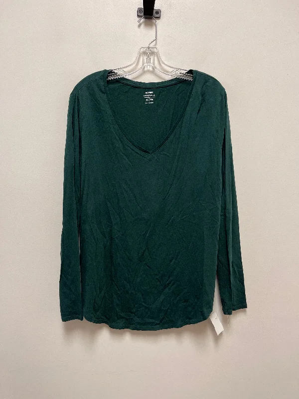 women's long sleeve tops for galasTop Long Sleeve Basic By Old Navy In Green, Size: Xl