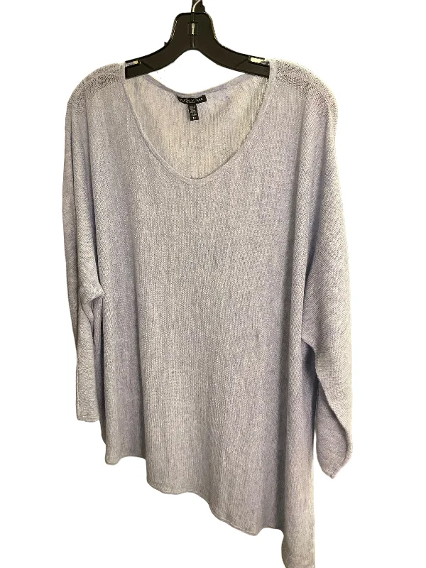 women's long sleeve tops for formal eventsTop Long Sleeve By Eileen Fisher In Blue, Size: 3x