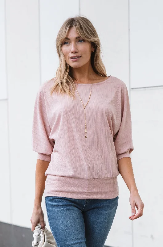 women's tops for those who want to add a pop of color to their outfitsBlush Away Blouson Sleeve Top