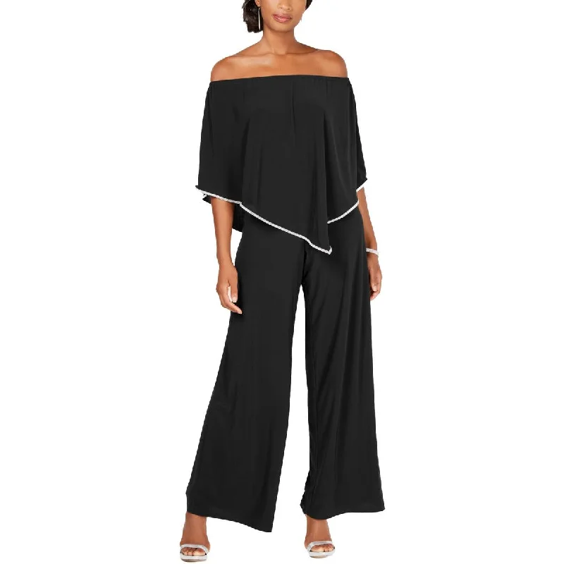 women's jumpsuits for summerMSK Womens Juniors Off-The-Shoulder Cocktail Jumpsuit