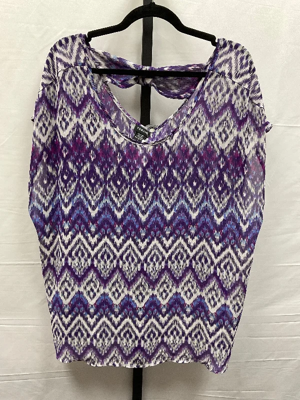 women's T-shirts with asymmetrical hemlinesPurple Top Short Sleeve Torrid, Size 2x