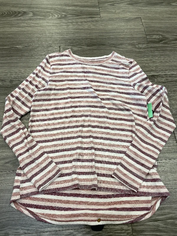 women's long sleeve tops with button-down frontsTop Long Sleeve By American Eagle In Striped Pattern, Size: S