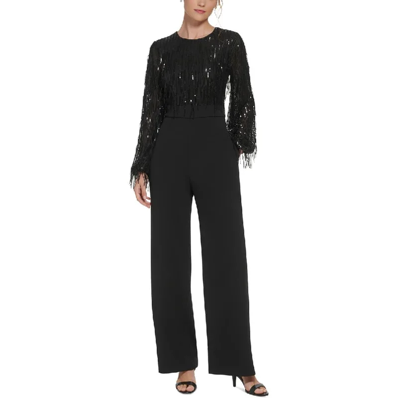 women's jumpsuits for ethical manufacturingEliza J Womens Sequined Fringe Jumpsuit