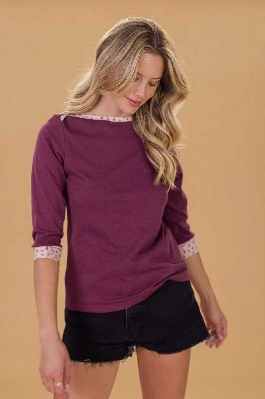 women's tops with ruffled hemsTop June Berry Tulip