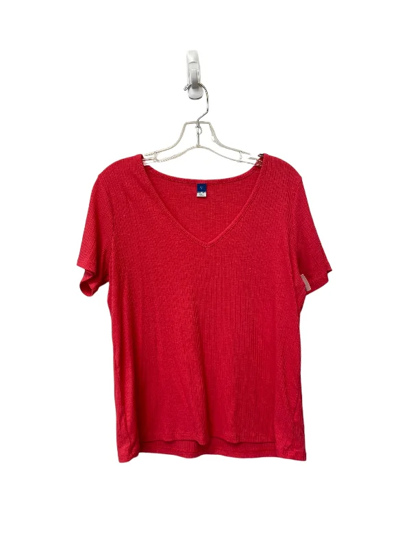 women's T-shirts with round necksPink Top Short Sleeve Old Navy, Size M