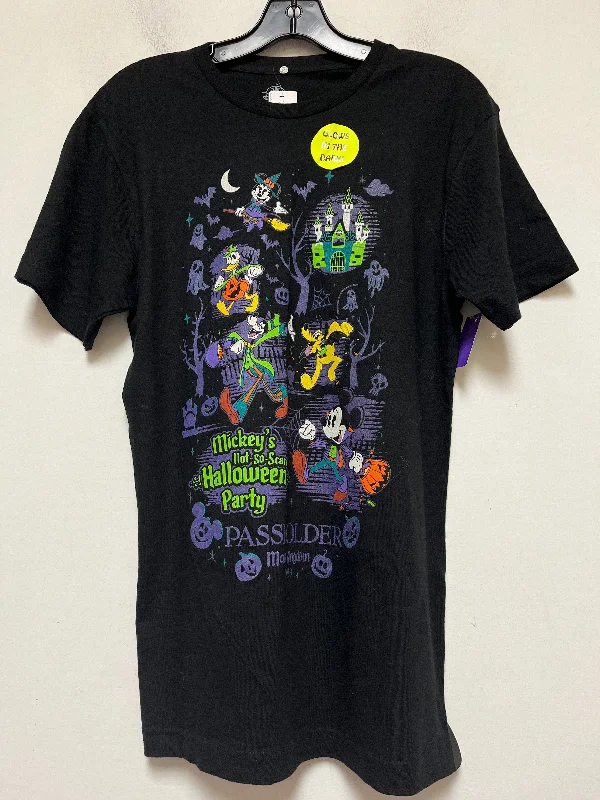 women's T-shirts for everyday wearBlack & Purple Top Short Sleeve Walt Disney, Size S