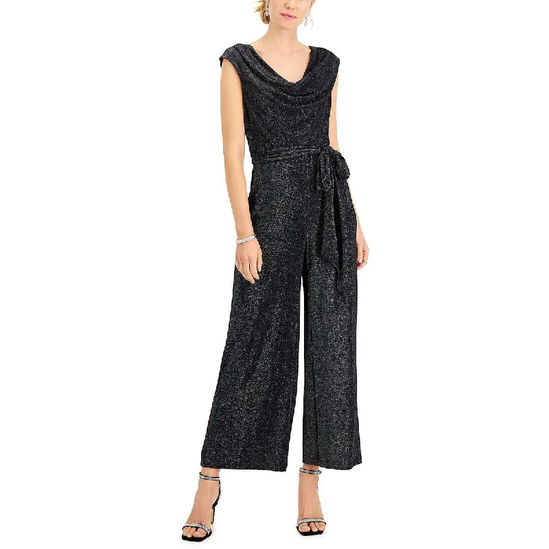 women's jumpsuits for stylish and functional fashionConnected Apparel Womens Plus Metallic Cowl Neck Jumpsuit