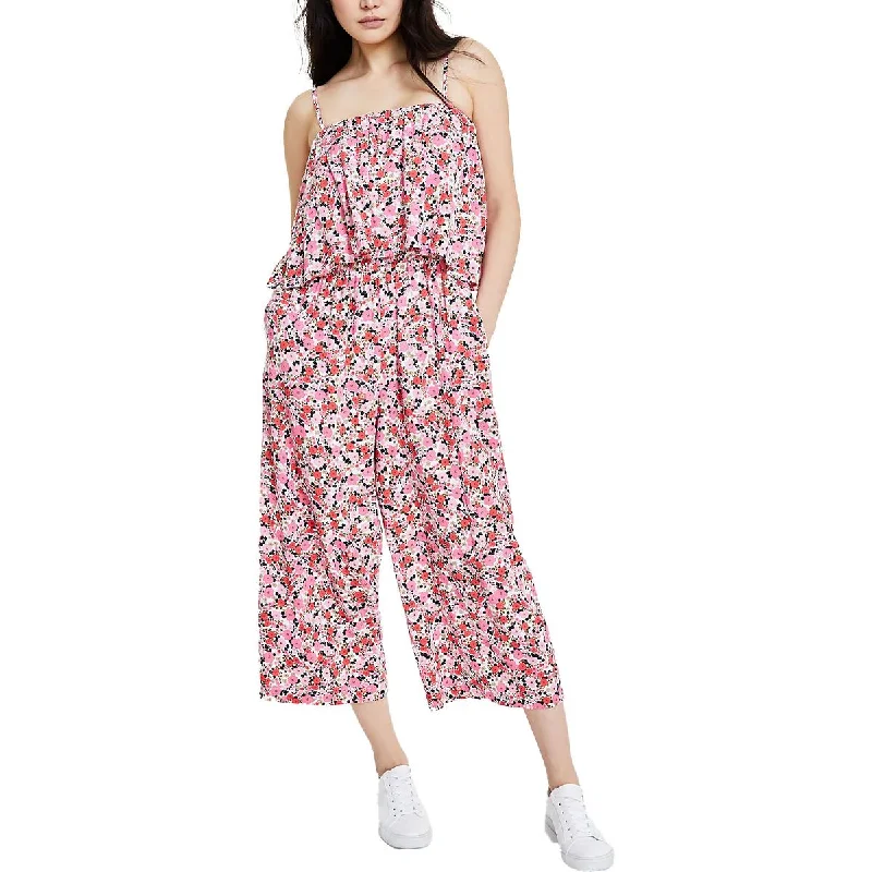 women's jumpsuits for glamorous eveningsTommy Hilfiger Womens Drapey Floral Jumpsuit