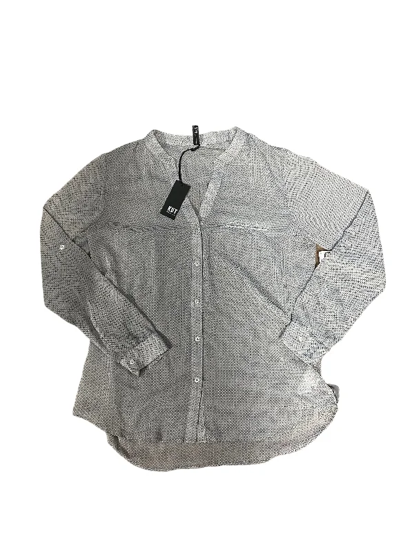 women's long sleeve tops with wrinkle-resistant fabricTop Long Sleeve By Kut In Grey, Size: Xl