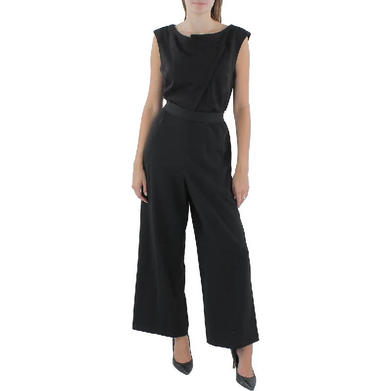 women's jumpsuits for wrinkle-resistant materialsDKNY Womens Sleeveless Mixed Media Jumpsuit