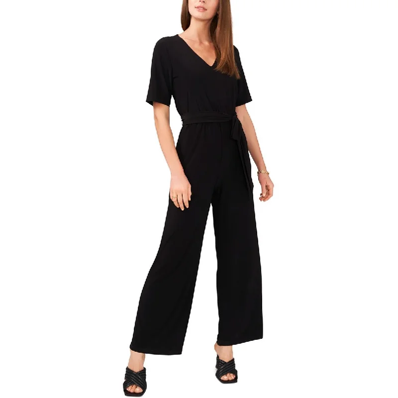 women's jumpsuits for fallVince Camuto Womens Knit V-Neck Jumpsuit