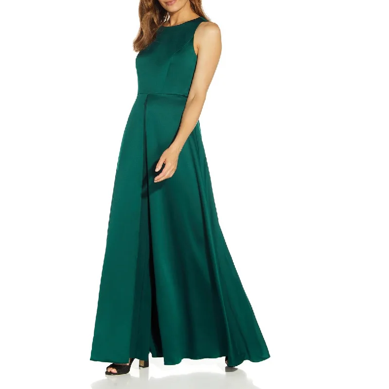 women's jumpsuits made of velvetAdrianna Papell Womens Satin Wide Leg Jumpsuit