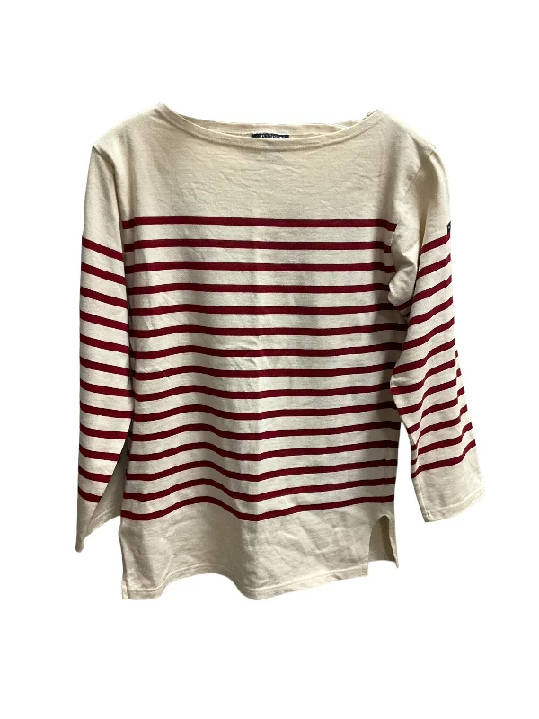 women's long sleeve tops with fitted designsTop Long Sleeve By Cmb In Striped Pattern, Size: M