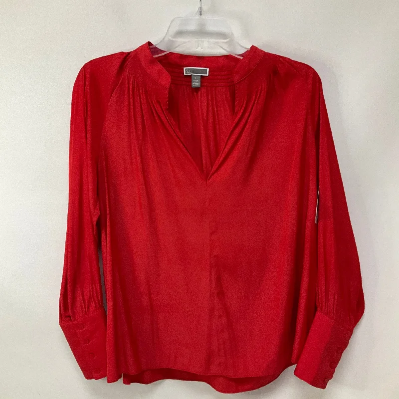 women's long sleeve tops with relaxed fitsTop Long Sleeve By Chelsea 28 In Red, Size: S