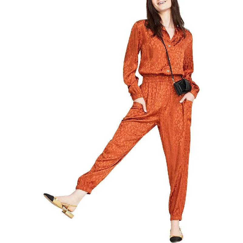 women's jumpsuits made of satinOn 34th Womens Collared Surplice Jumpsuit