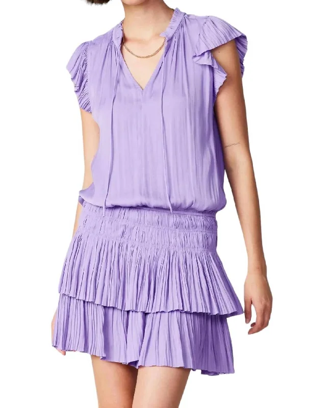 women's bespoke dressesZoey Pleated Mini Dress In Lavender