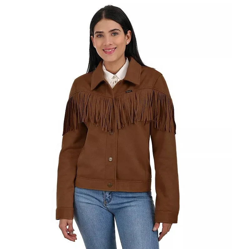 leather coats for womenWrangler Women's Western Style Fringed Jacket