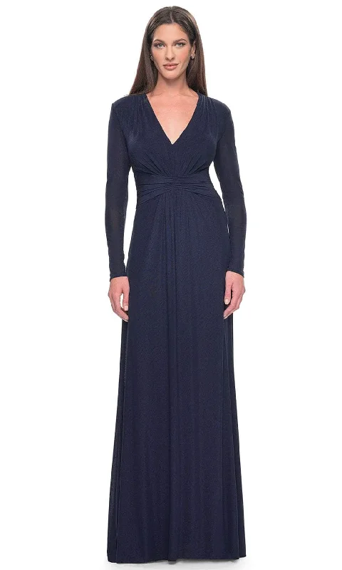 women's handmade dressesLa Femme 30048 - Ruched Waist Jersey Evening Dress