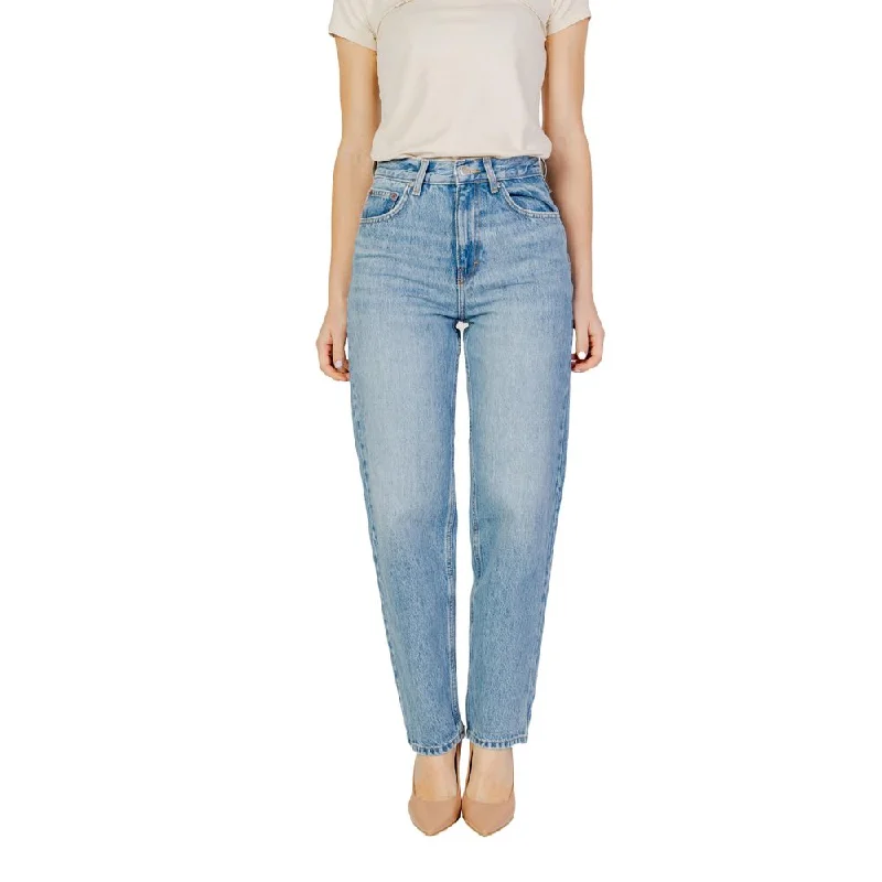 women's denim jeans with raw hemsOnly blue Cotton Jeans & Women's Pant