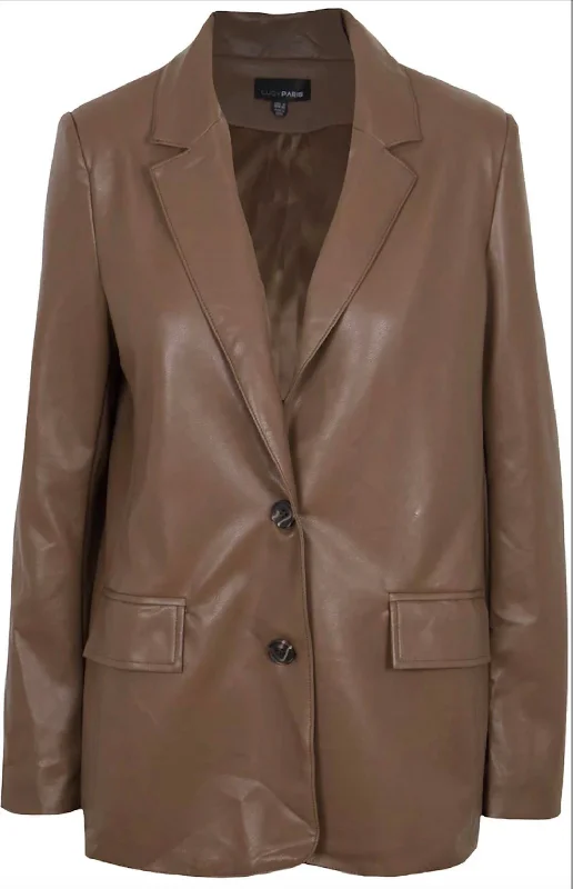 women's coats for snowboardingAdler Faux Blazer In Brown