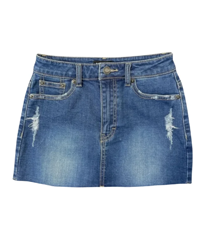 women's denim jeans with elastaneKatie J NYC Girls Miami Mid Wash Denim Skirt