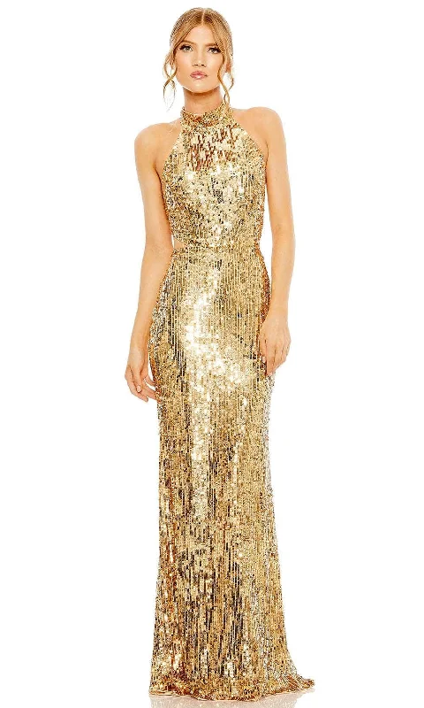 women's mini dressesMac Duggal 93976 - Fully Sequin Halter Evening Dress