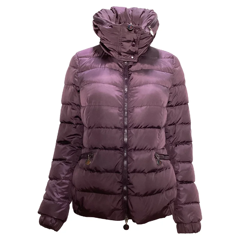 women's coats for fashion-forward individualsMoncler Sanglier Zipped Down Jacket in Burgundy Polyester