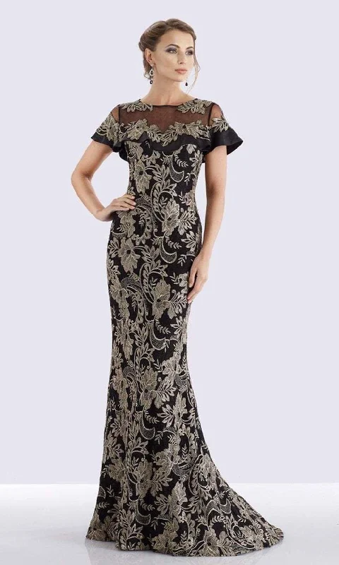 women's bespoke dressesFeriani Couture - 18659 Embroidered Illusion Ruffled Evening Dress