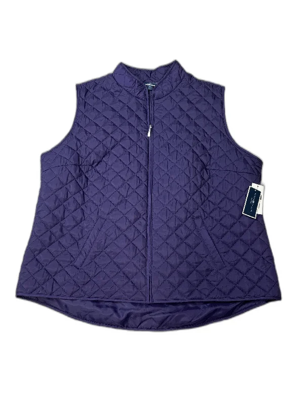 women's coats for those who prefer classic over trendyVest Puffer & Quilted By Karen Scott In Purple, Size: Xxl