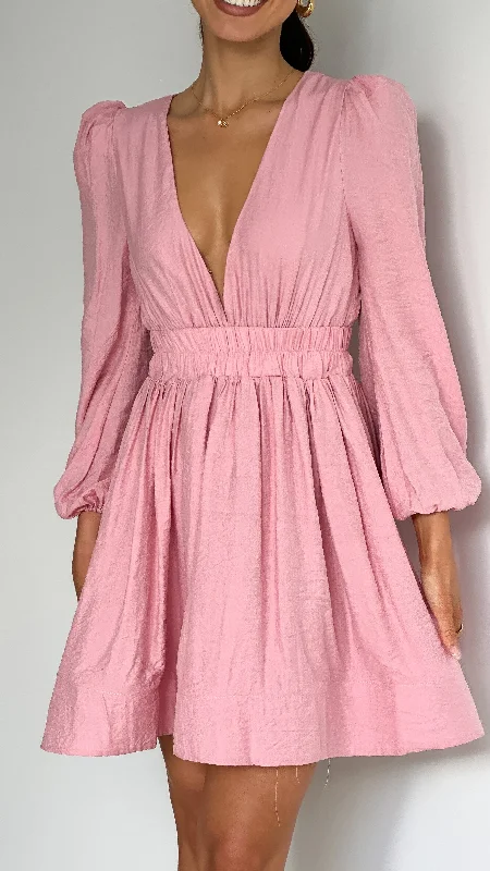 women's custom dressesCharlotte Mini Dress - Soft Pink