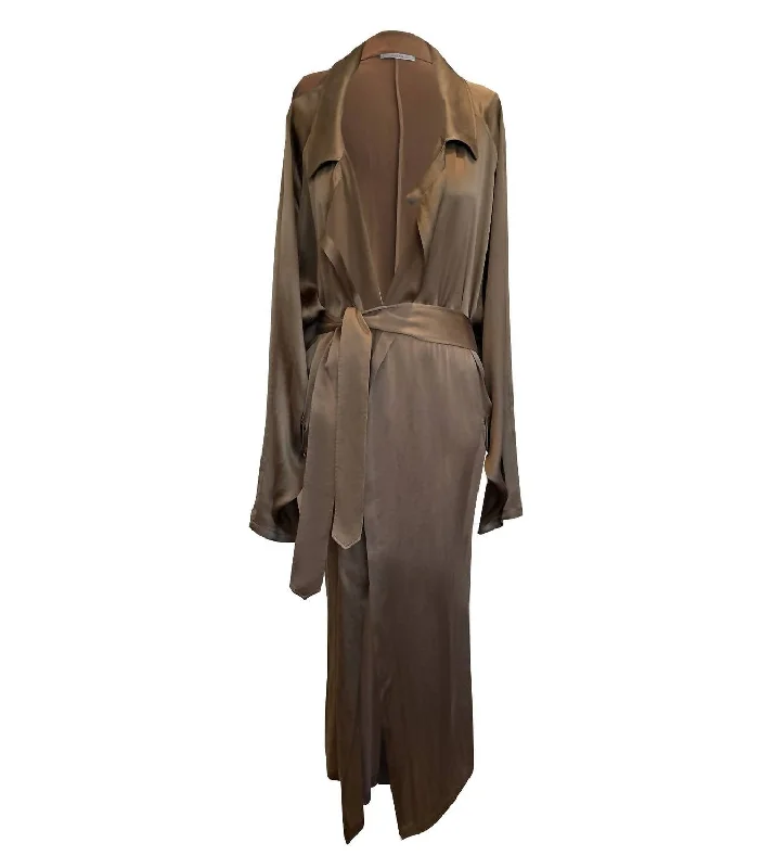 women's coats for casual FridaysOversized Trench Coat In Antique Gold