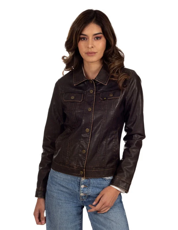 women's coats that offer both functionality and fashion-forward flairLee Women's Leatherette Jean Jacket