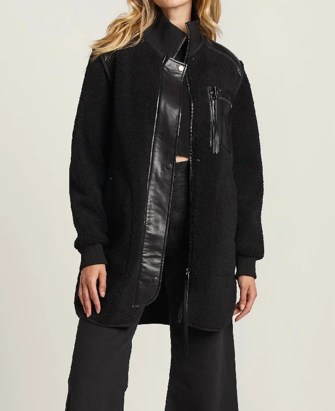 women's coats for those who refuse to compromise on styleAudrey Faux Shearling Coat Jacket In Black