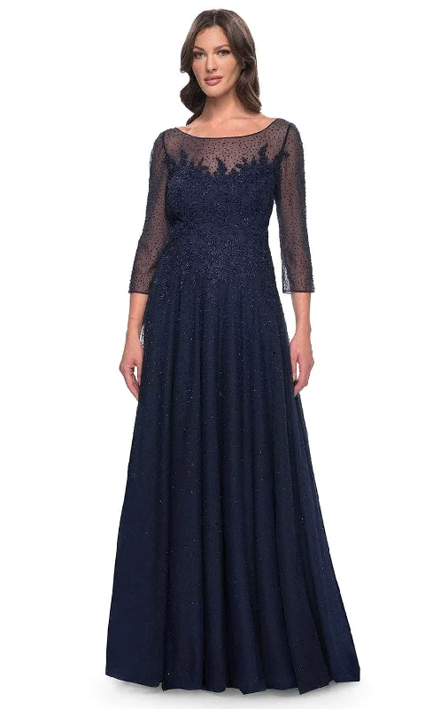 women's bridesmaid dressesLa Femme 31235 - Embroidered Embellished A-line Evening Gown