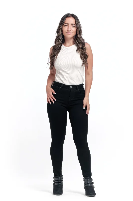 women's denim jeans for workoutsAva Petite Butter Skinny in Black