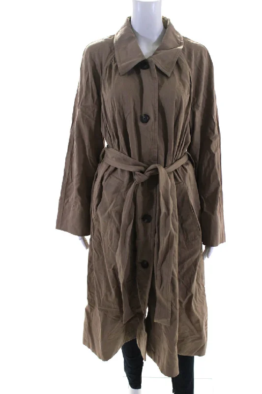 women's coats for those who believe in investing in quality fashionEverlane Womens Ash Brown The Gathered Drape Trench