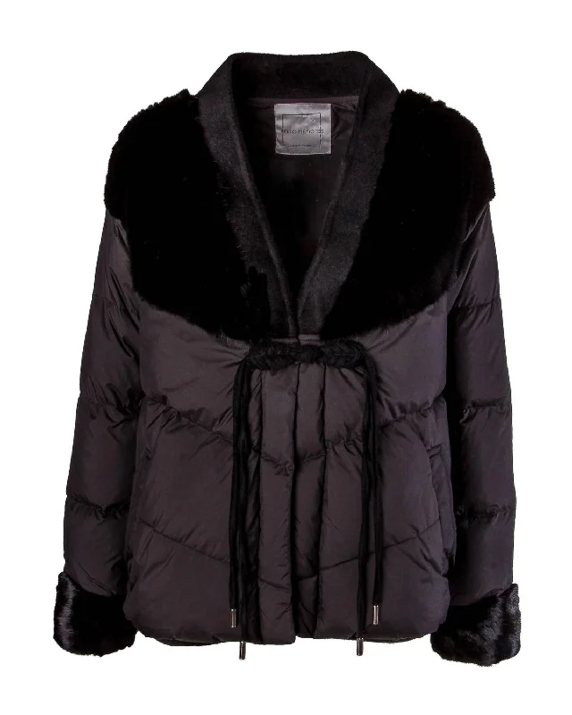 women's coats for layeringWomen's Down Jacket W/fur In Black