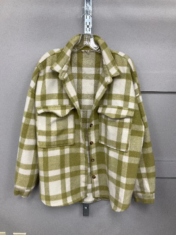 women's coats for vintage fashion enthusiastsJacket Shirt By Clothes Mentor In Plaid Pattern, Size: Xl