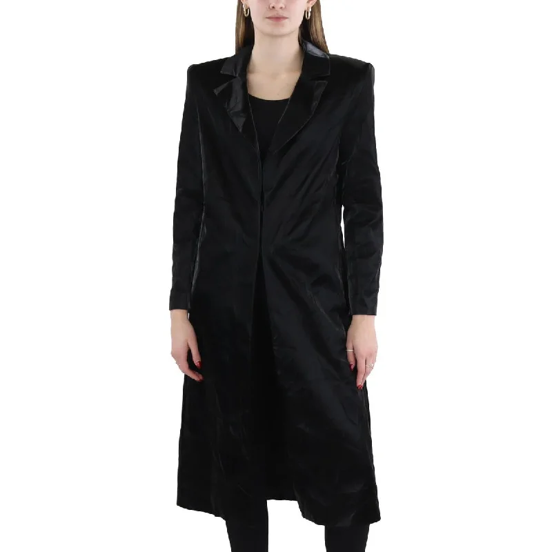 women's coats for those who value both style and comfortWomens Solid Long Leather Jacket