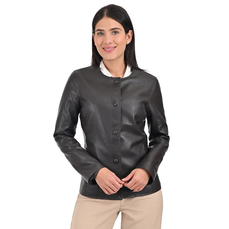 women's coats with pocketsNine West Women's Chic No-Collar Jacket