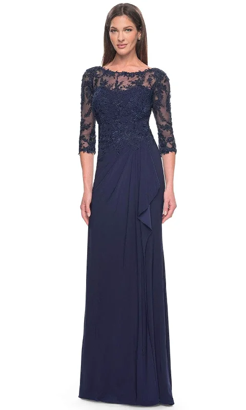 women's stylish dressesLa Femme 30385 - Illusion Bateau Evening Dress