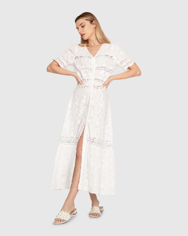 women's A-line dressesSummer Breeze Lace Midi Dress