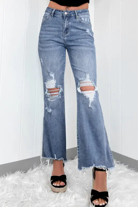 women's blue denim jeansHigh Flyers Flared Jeans