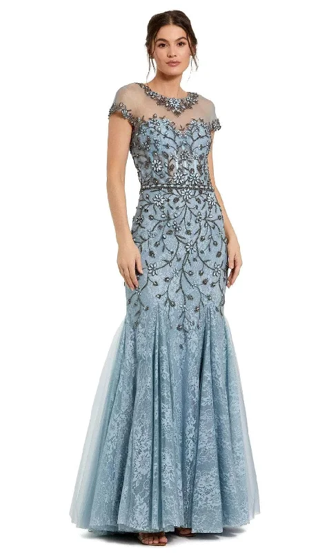 women's body-skimming dressesMac Duggal 2239 - Beaded Appliqued Mermaid Evening Gown