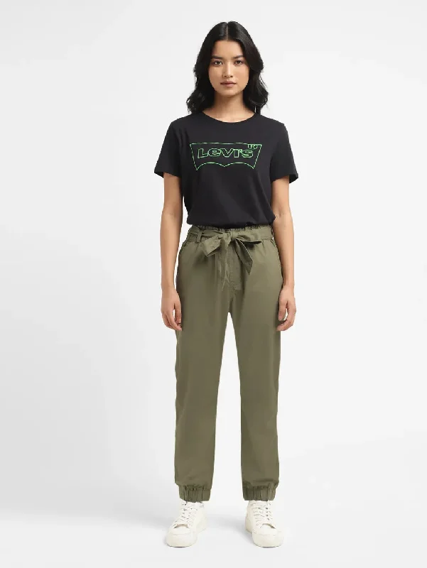 women's mid-rise denim jeansWomen's High Rise Olive Regular Fit  Joggers