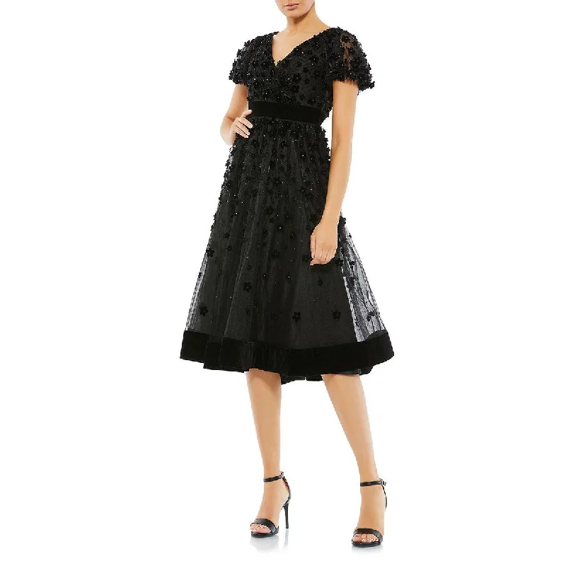 women's mini dressesWomens Embellished Midi Cocktail and Party Dress