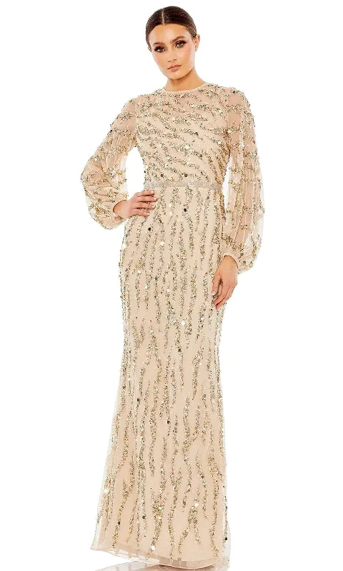 women's chiffon dressesMac Duggal 93789 - Modest Bedazzled Long Evening Dress